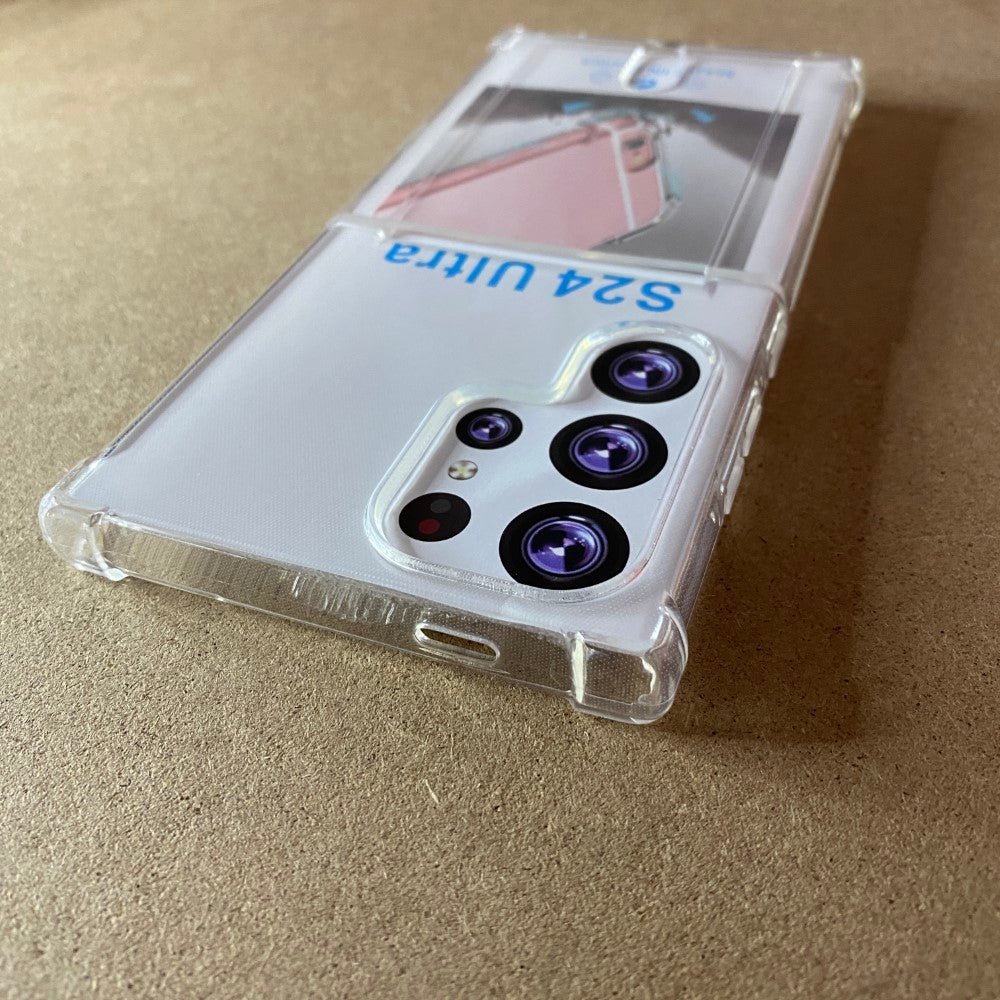 Soft TPU Clear Case With Card Slot - For Samsung S24 Ultra