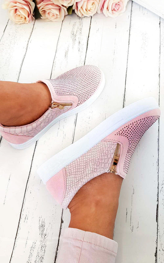 Baskets sans lacets ornées