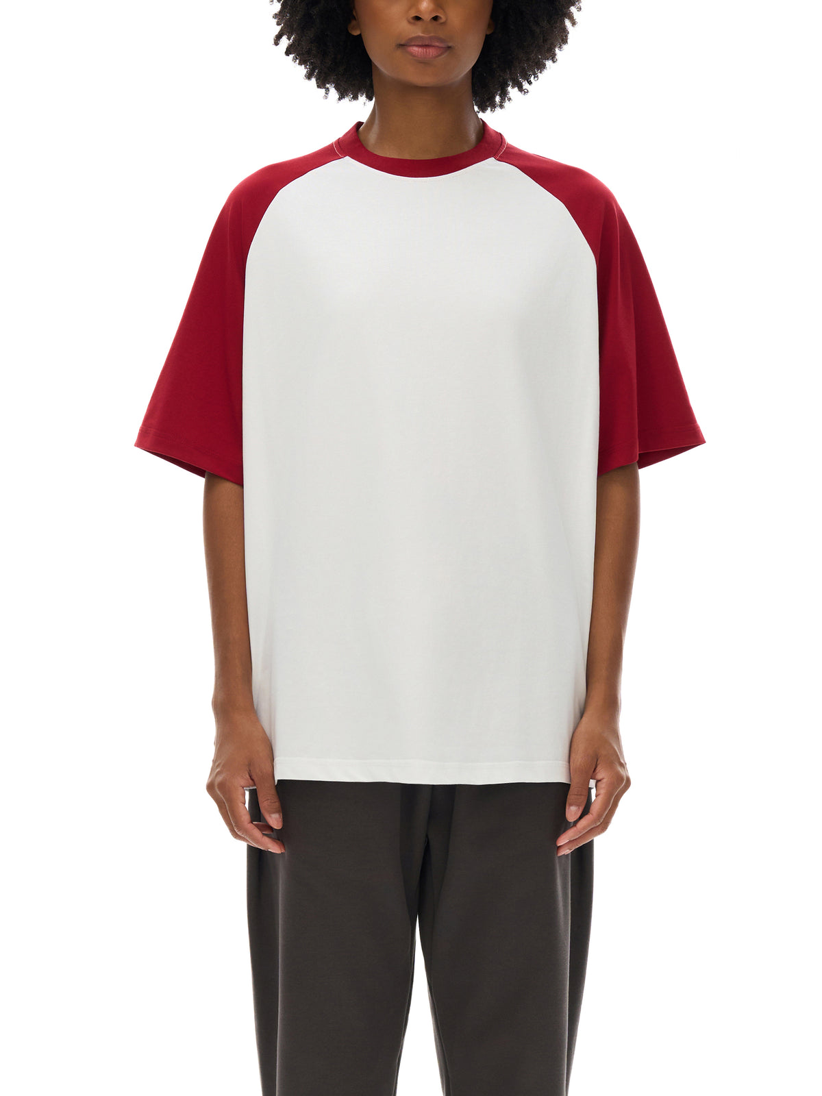 Color-Blocked Raglan Sleeve T-Shirt