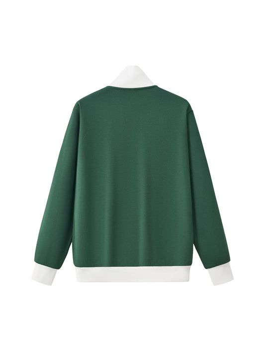 Contrast Side Stripe Fleece Track Jacket