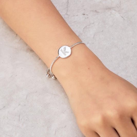 Initial Friendship Bracelet Letter K Created with Zircondia® Crystals