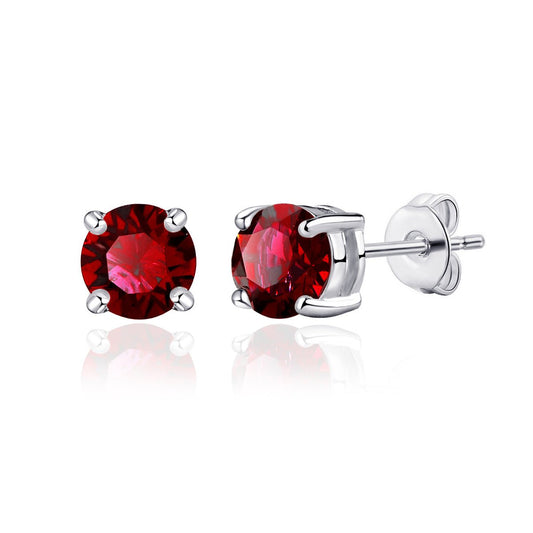January (Garnet) Birthstone Earrings Created with Zircondia® Crystals