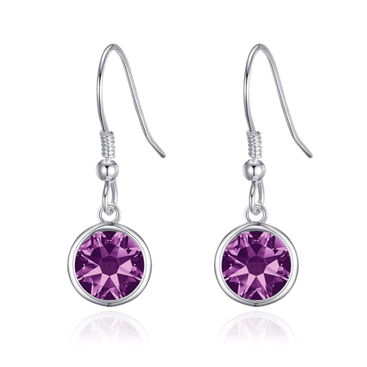 June Birthstone Drop Earrings Created with Alexandrite Zircondia® Crystals
