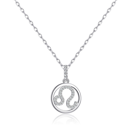 Collier Zodiaque Lion avec cristaux Zircondia® et carte citation