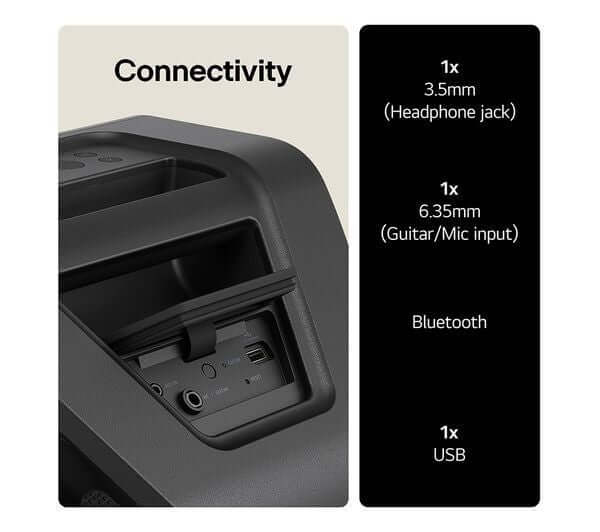 LG XBOOM STAGE 301 PORTABLE BLUETOOTH SPEAKER LED PARTY LIGHTS 120W 2.1 BLACK