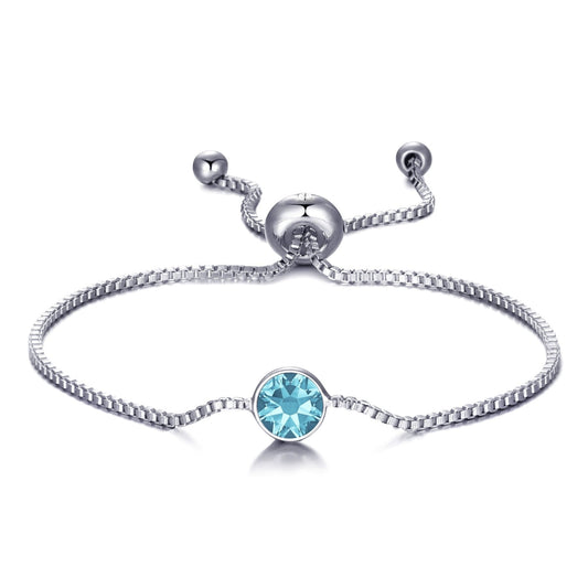 March (Aquamarine) Birthstone Bracelet Created with Zircondia® Crystals