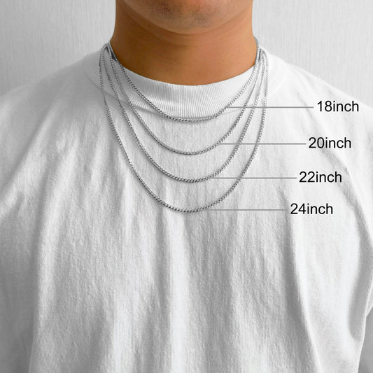 Men's 3mm Stainless Steel 18-24 Inch Cuban Curb Chain Necklace