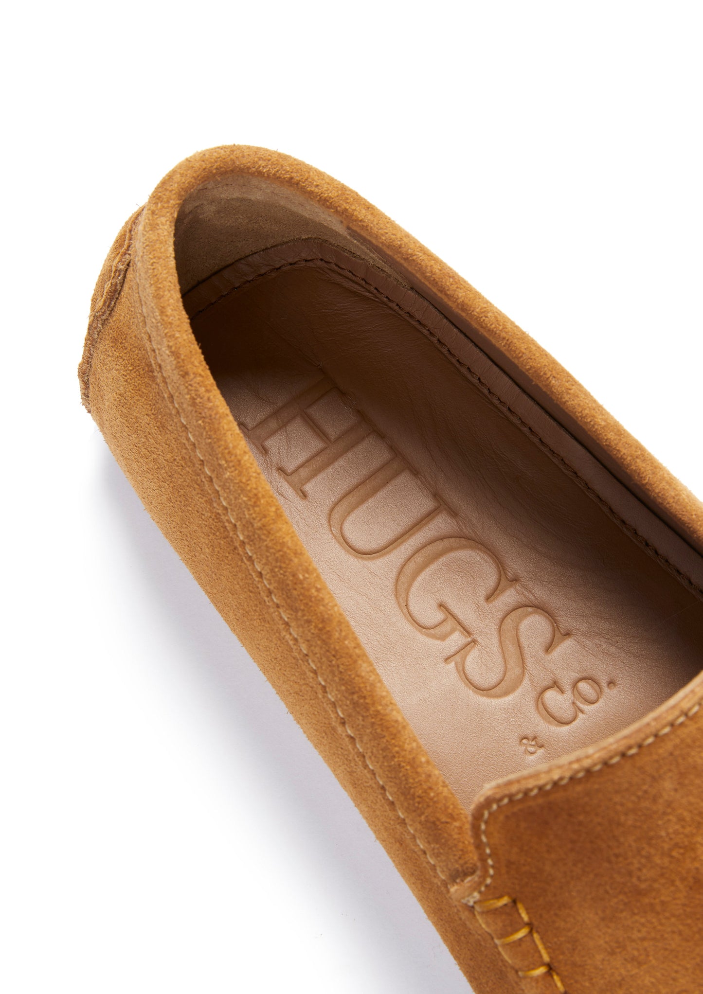 Mocassins de conduite à pampilles, daim tabac