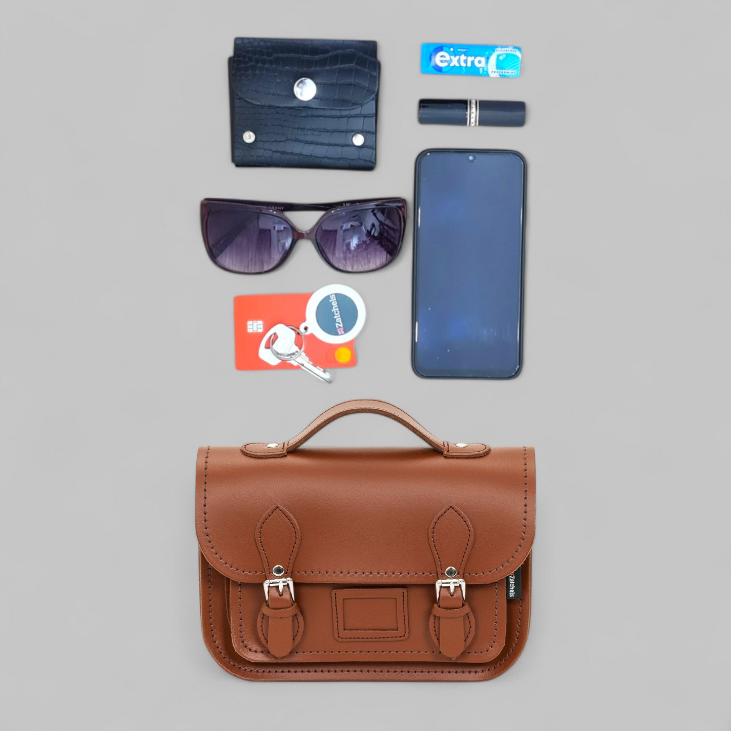 Leather Midi Satchel - Tannery Tan