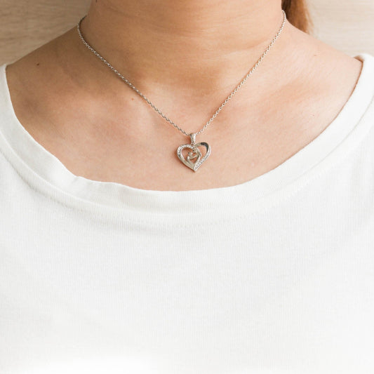 Mother And Child Necklace Created with Zircondia® Crystals