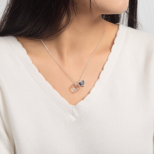 Collier Cœur Maman en Cristal Créé avec des Cristaux Zircondia®