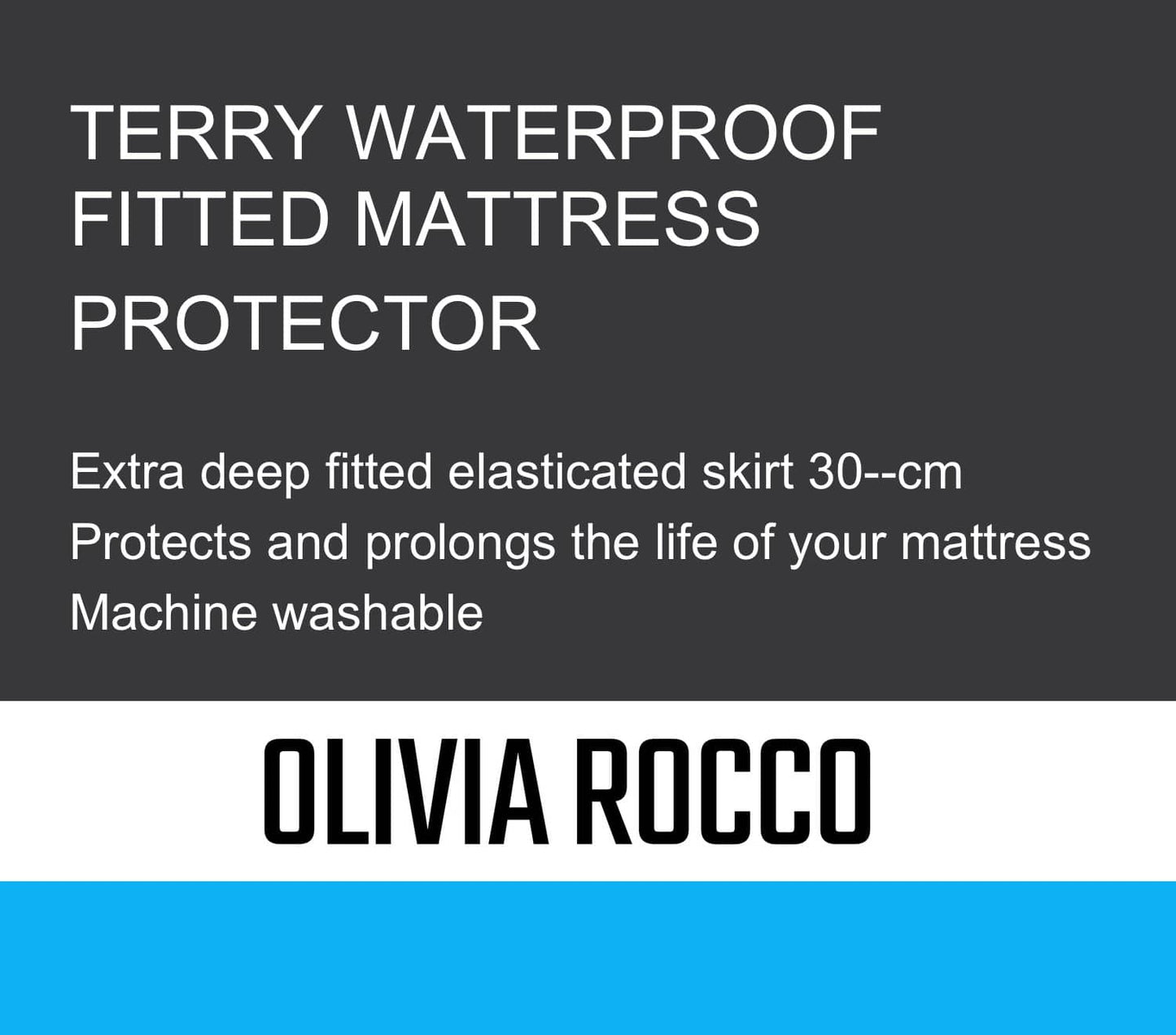 Protège-matelas imperméable en éponge avec jupe profonde, très absorbant, silencieux et confortable, toutes tailles de lit, certifié OEKO-TEX par OLIVIA ROCCO