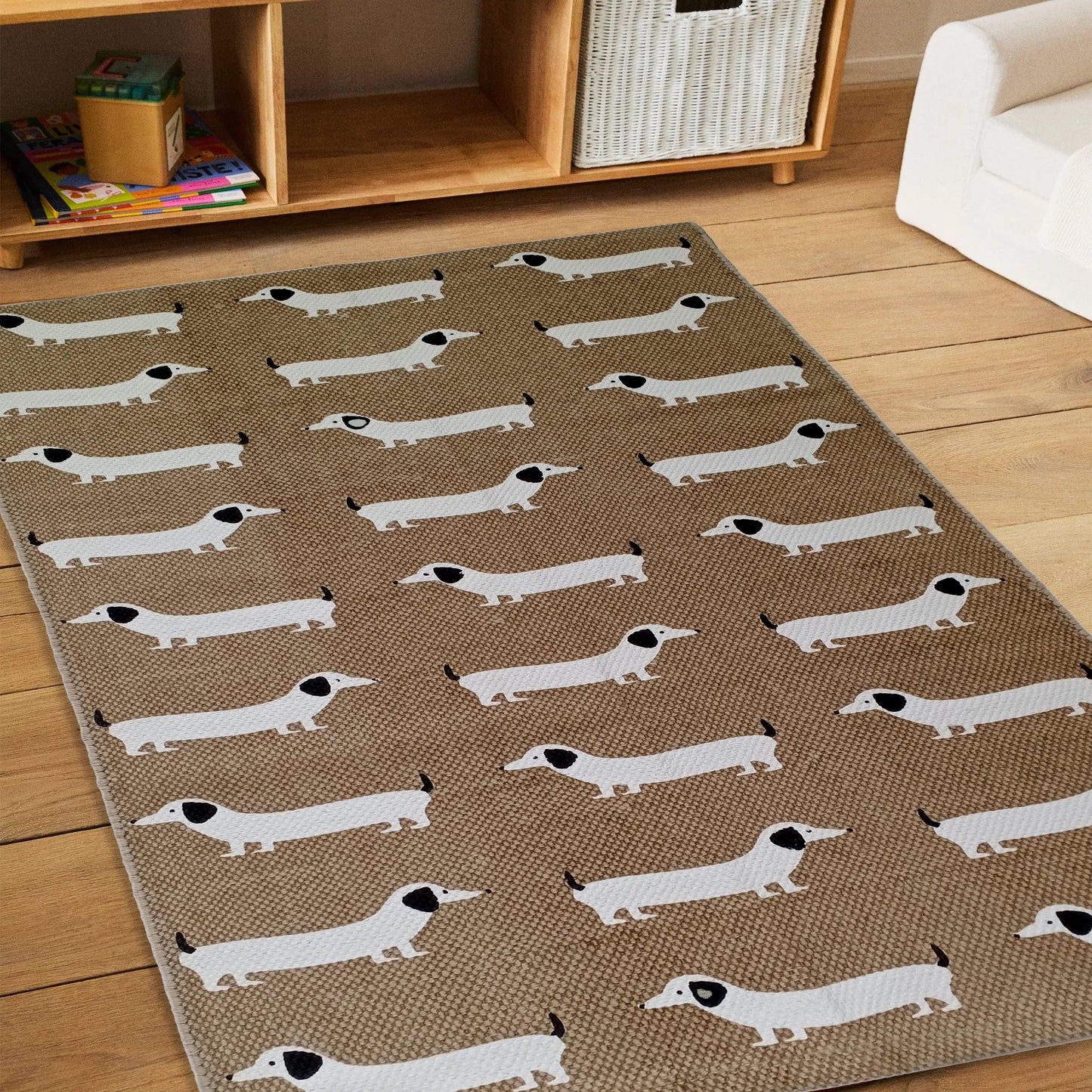 Tapis imprimé animal Chien saucisse Moderne Antidérapant Doux Durable Tapis de sol pour Salon Chambre Couloir & Bureau par OLIVIA ROCCO