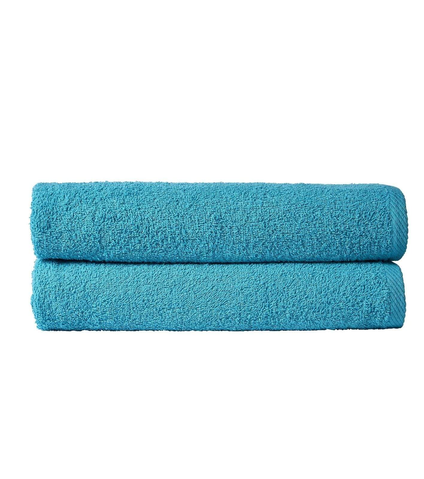 Lot de 2 Grandes Draps de Bain en Coton Indus Valley Séchage Rapide Légers Faciles d'Entretien 80x140 cm pour Maison Voyage Gym Vacances Plusieurs Couleurs par OLIVIA ROCCO