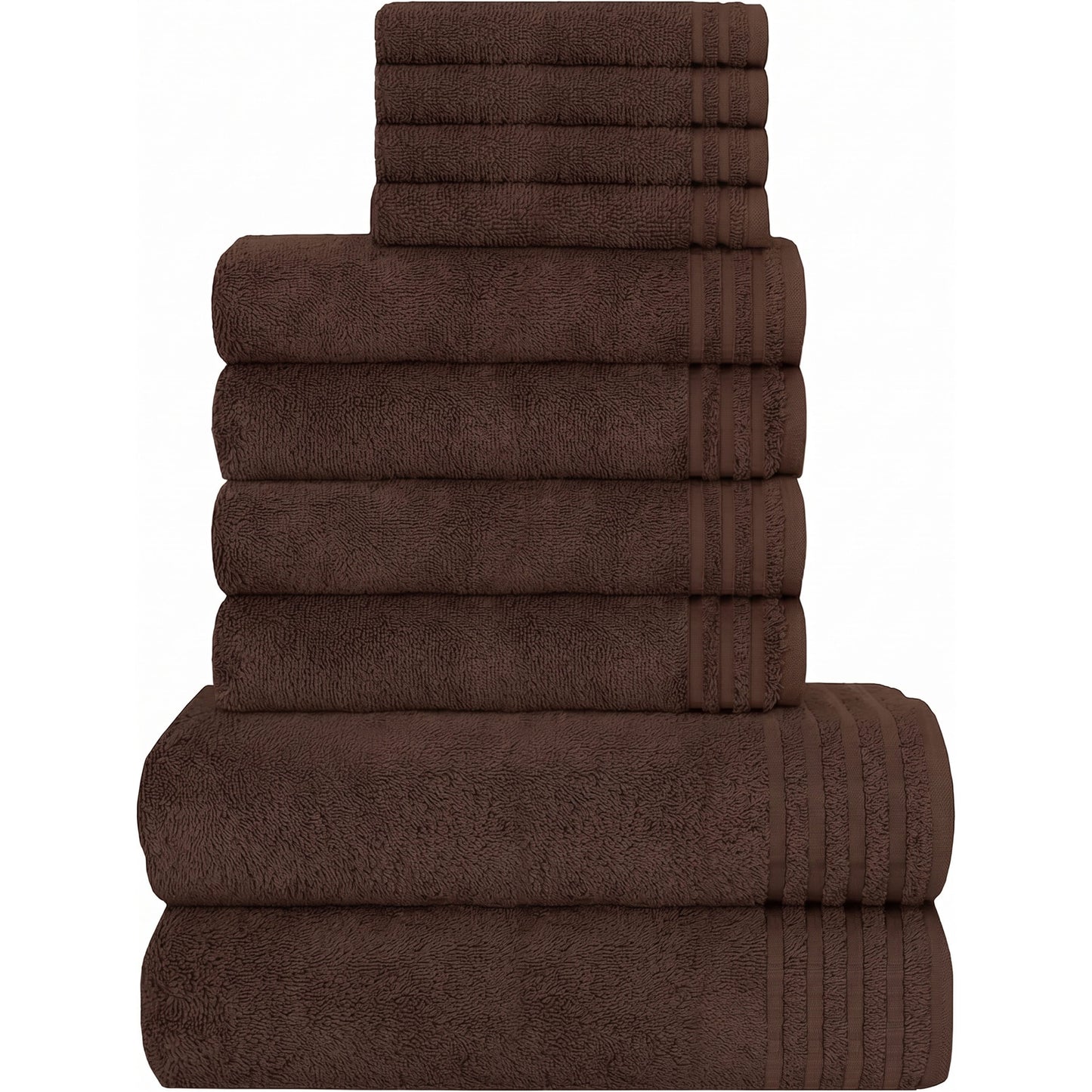Ensemble de 10 serviettes de luxe Monaco en coton égyptien 500 GSM avec 4 gants de toilette, 4 serviettes à main et 2 serviettes de bain pour la salle de bain par OLIVIA ROCCO