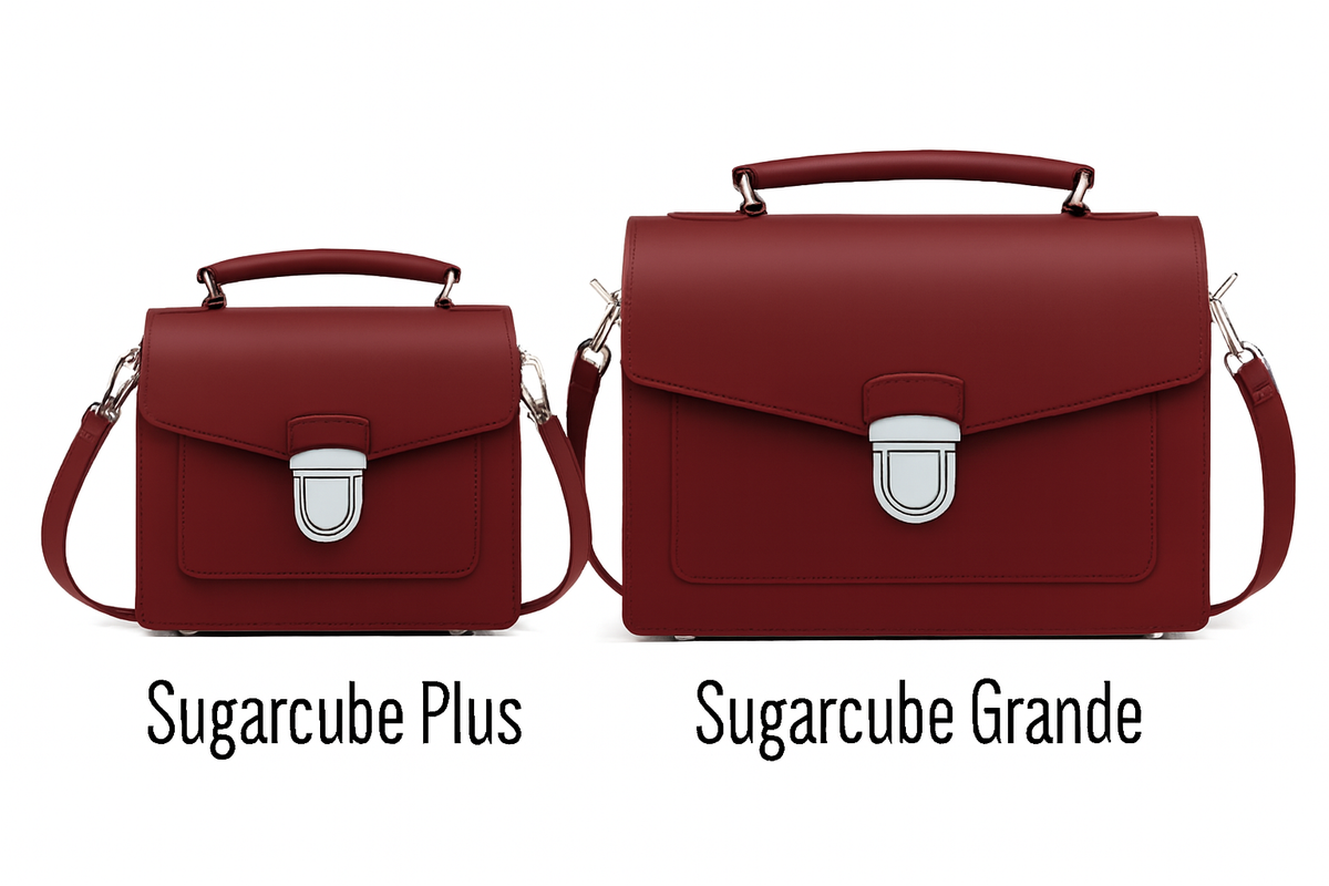 Sac à main en cuir fait main Sugarcube - Rouge sang de bœuf