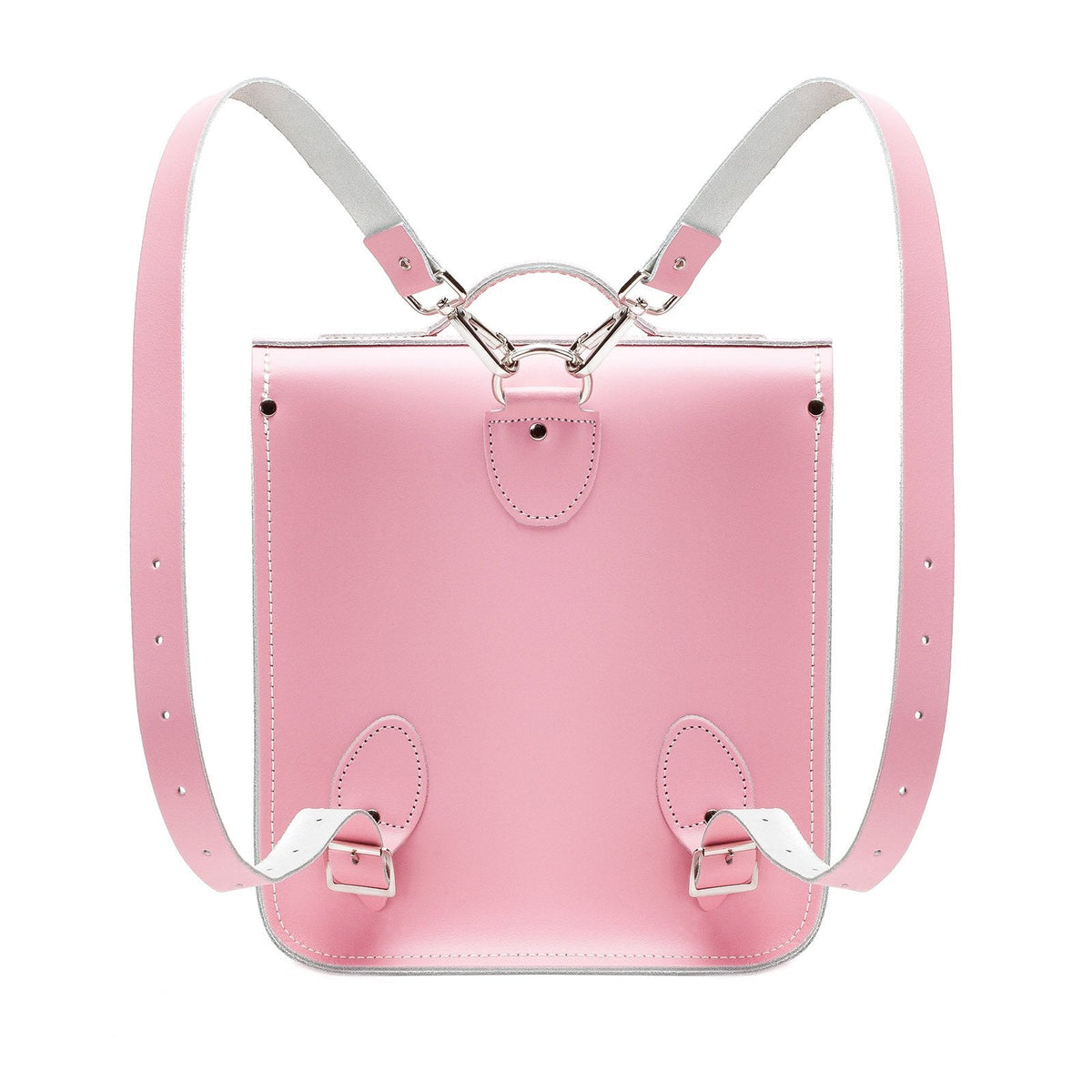 Sac à dos de ville en cuir fait main - Rose pastel