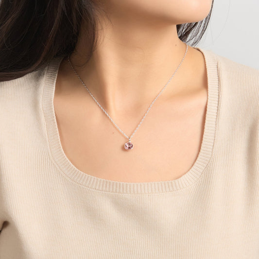 Collier en cristal rose créé avec des cristaux Zircondia®