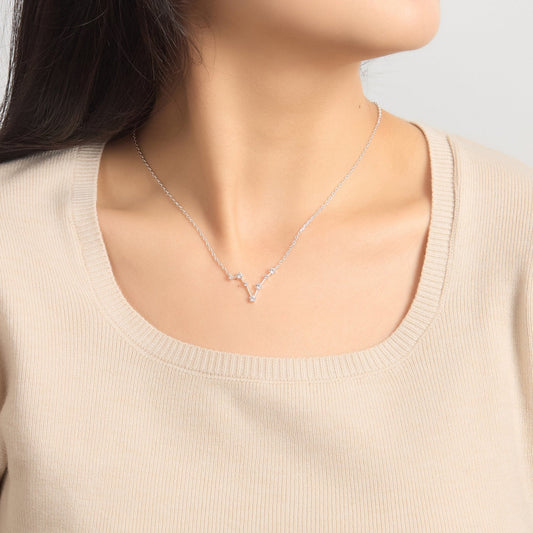 Collier Constellation Zodiaque Poisson avec Cristaux Zircondia®