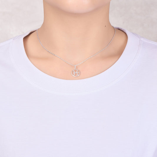 Pisces Star Sign Zodiac Necklace with Zircondia® Crystals