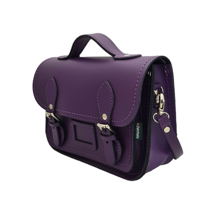 Sacoche midi en cuir - Violet
