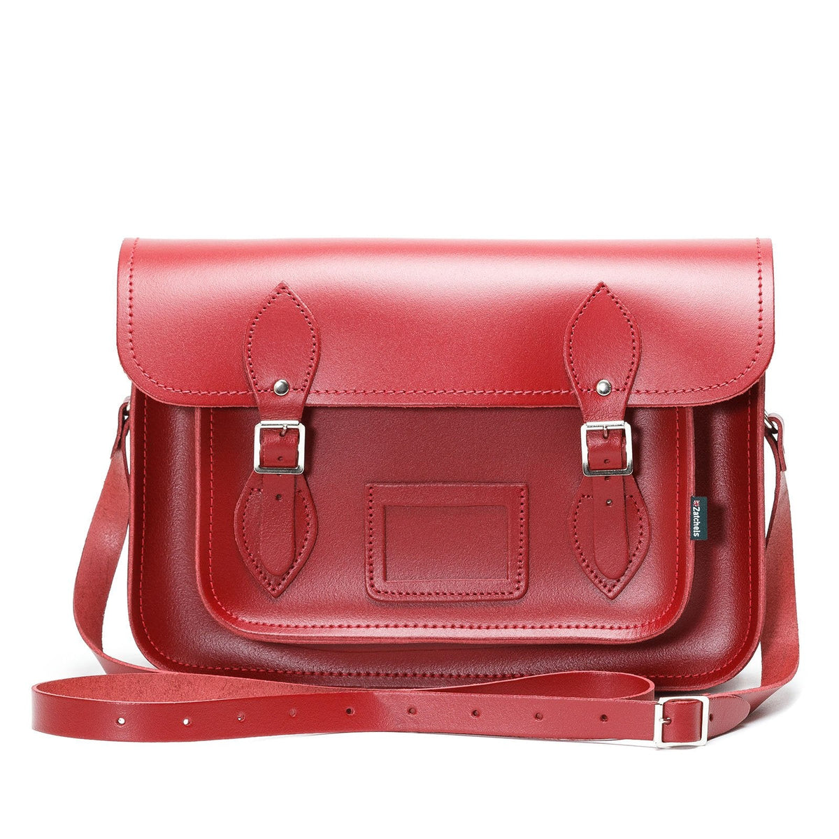 Handmade Leather Satchel - Red