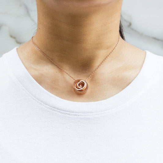 Rose Gold Plated Always My Mother Quote Necklace Created with Zircondia® Crystals