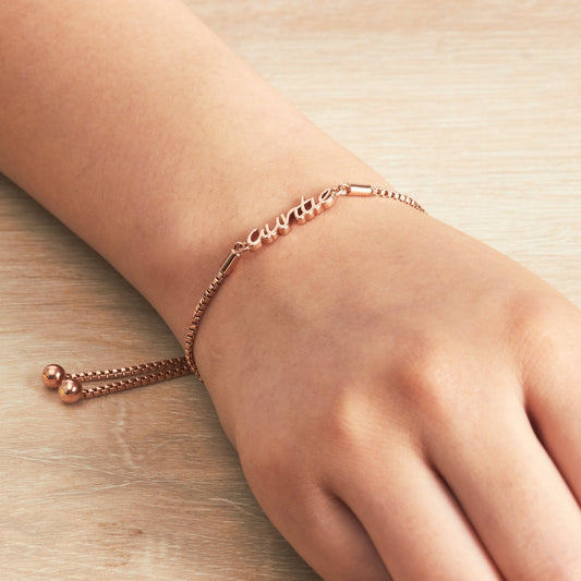 Rose Gold Plated Auntie Bracelet Created with Zircondia® Crystals
