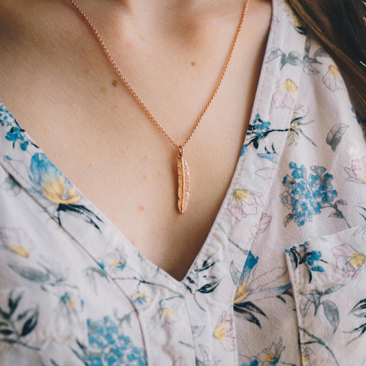Rose Gold Plated Feather Necklace