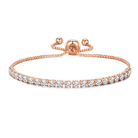 Rose Gold Plated I Couldn't Say I Do Without You Solitaire Bridal Bracelet Created with Zircondia® Crystals