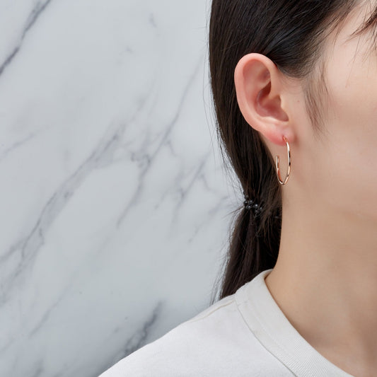 Rose Gold Plated Round Hoop Earrings