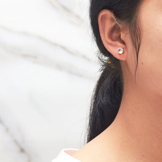 Rose Gold Plated Solitaire Crystal Stud Earrings Created with Zircondia® Crystals