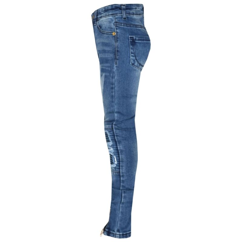 Jeans skinny déchirés extensibles bleu moyen pour garçons