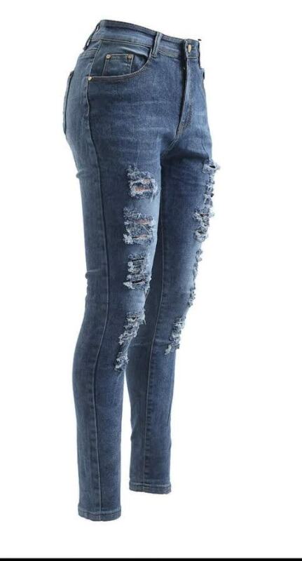 Jean skinny stretch Enzo pour femme – Pantalon en jean coupe ajustée – Tailles britanniques 6-26