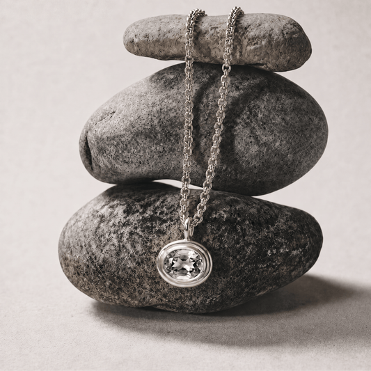 Silver Ocean Green Quartz Necklace - Margo