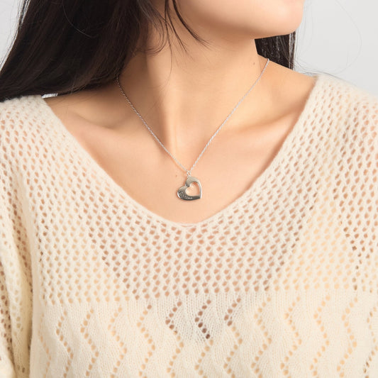 Silver Plated Big Sister and Little Sister Necklace Set