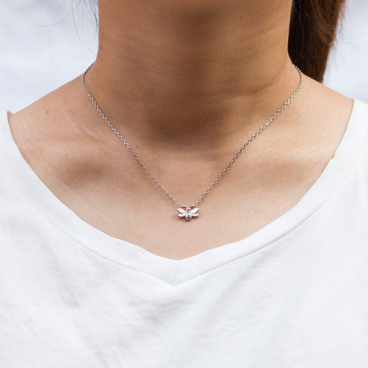 Silver Plated Bumble Bee Necklace