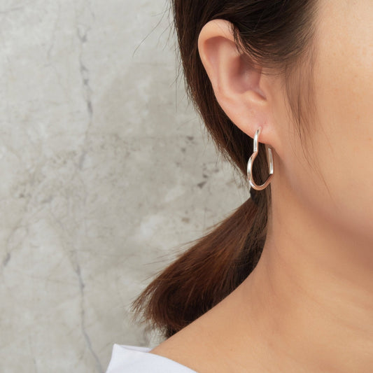 Silver Plated Heart Hoop Earrings