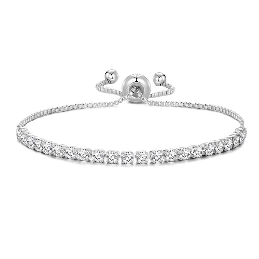 Silver Plated I Couldn't Say I Do Without You Solitaire Bridal Bracelet Created with Zircondia® Crystals