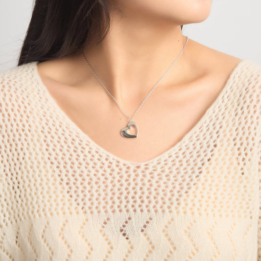 Silver Plated Mother and Daughter Necklace Set