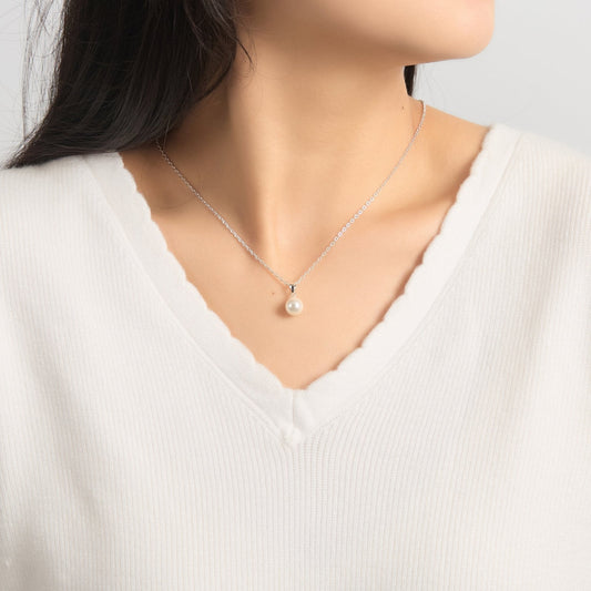 Silver Plated Shell Pearl Necklace