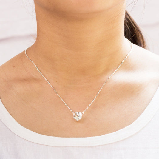 Silver Plated Thank You for Helping us Tie The Knot Bridal Necklace with Quote Card