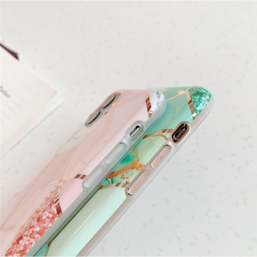 Marble Effect Soft TPU Coral Case - For iPhone 11