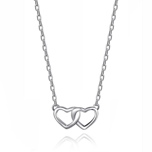 Sterling Silver Auntie Quote Heart Link Necklace