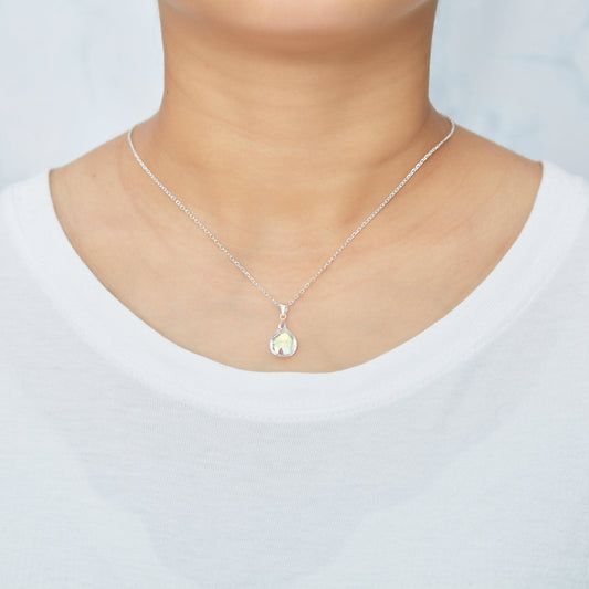 Sterling Silver Aurora Borealis Pear Set Created with Zircondia® Crystals