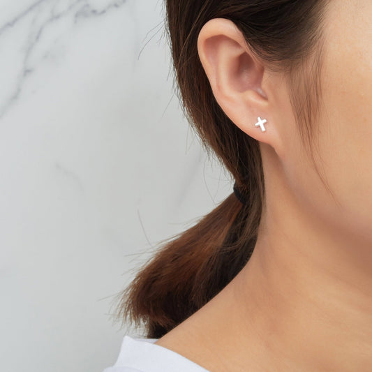 Sterling Silver Cross Earrings