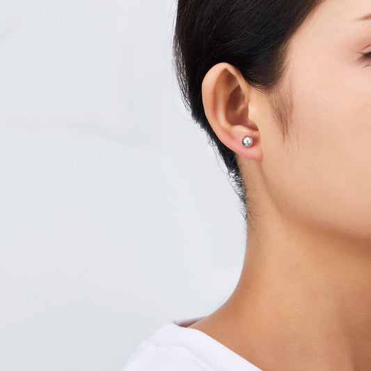 Sterling Silver Grey Shell Pearl Earrings