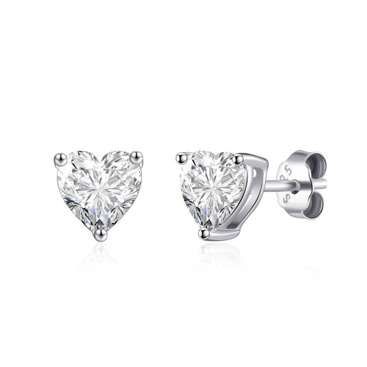 Sterling Silver I Couldn't Say I Do Without You Bridal Heart Earrings with Zircondia® Crystals