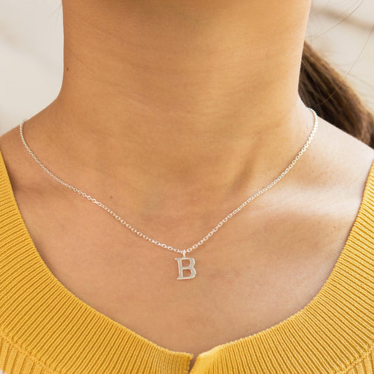 Sterling Silver Initial B Necklace