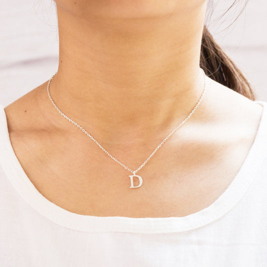 Sterling Silver Initial D Necklace